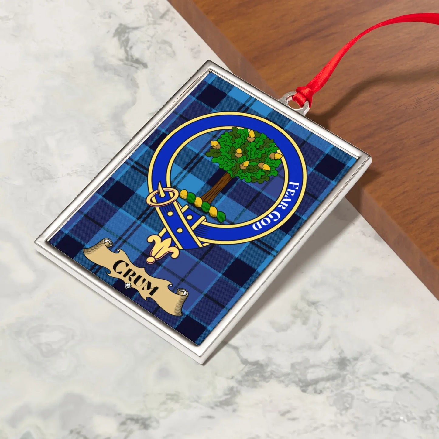 Scottish Clan Crest Tartan Personalized Ornament product