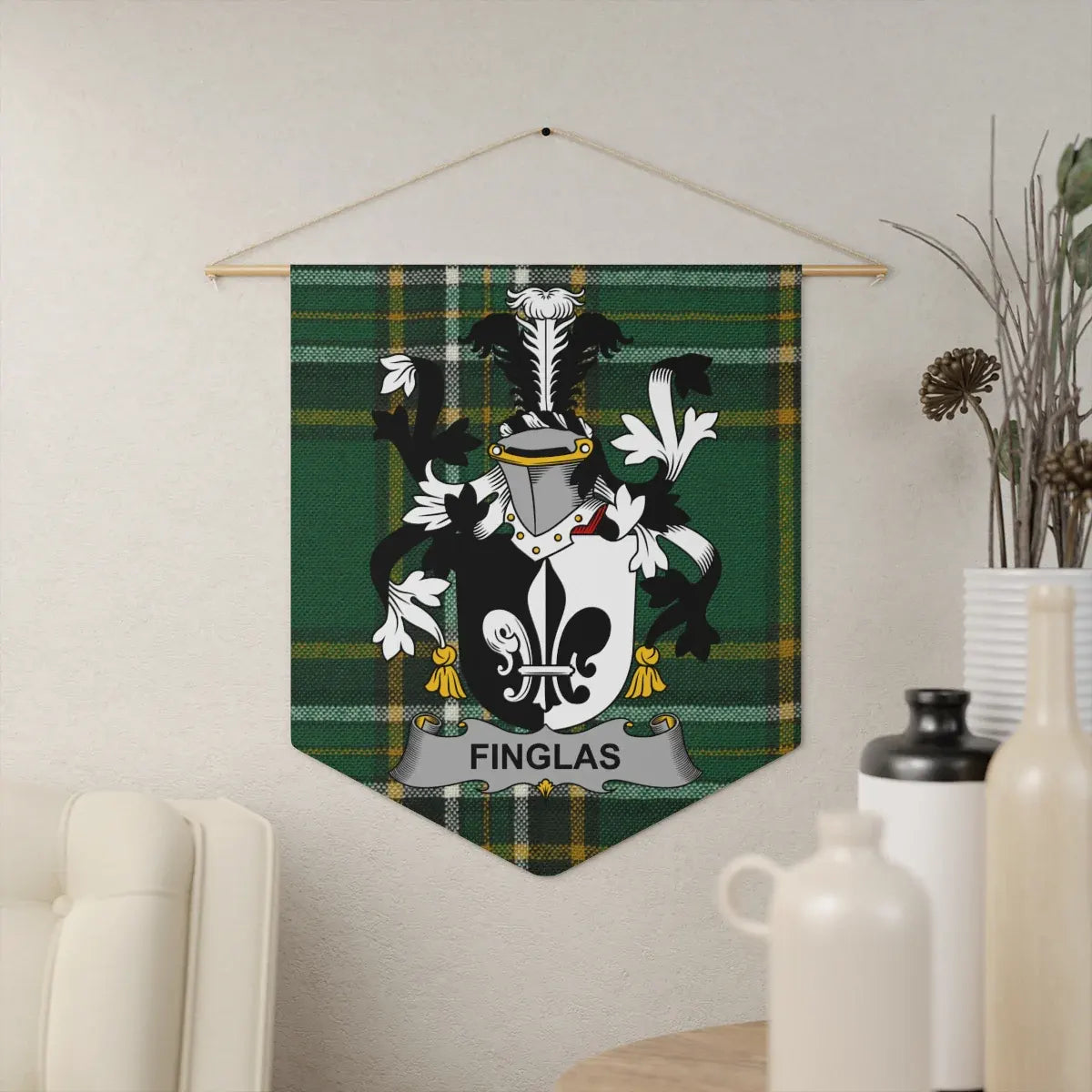 Personalized Finglas Family Crest Tartan Wall Banner product