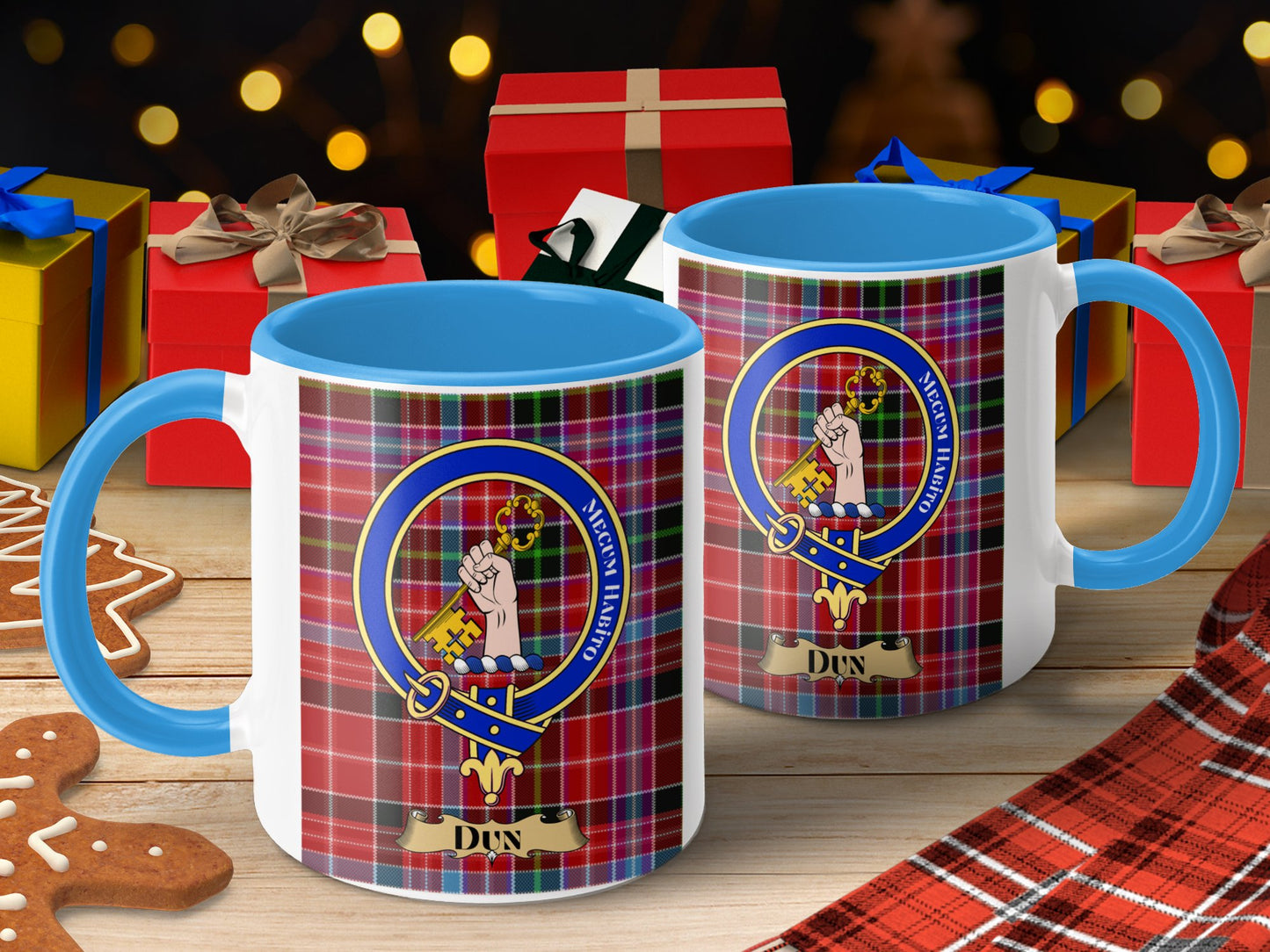 Clan Fergusson Scottish Tartan Crest Dun Mug - Living Stone Gifts