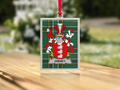 Family Crest Ornament Custom Gibney Product
