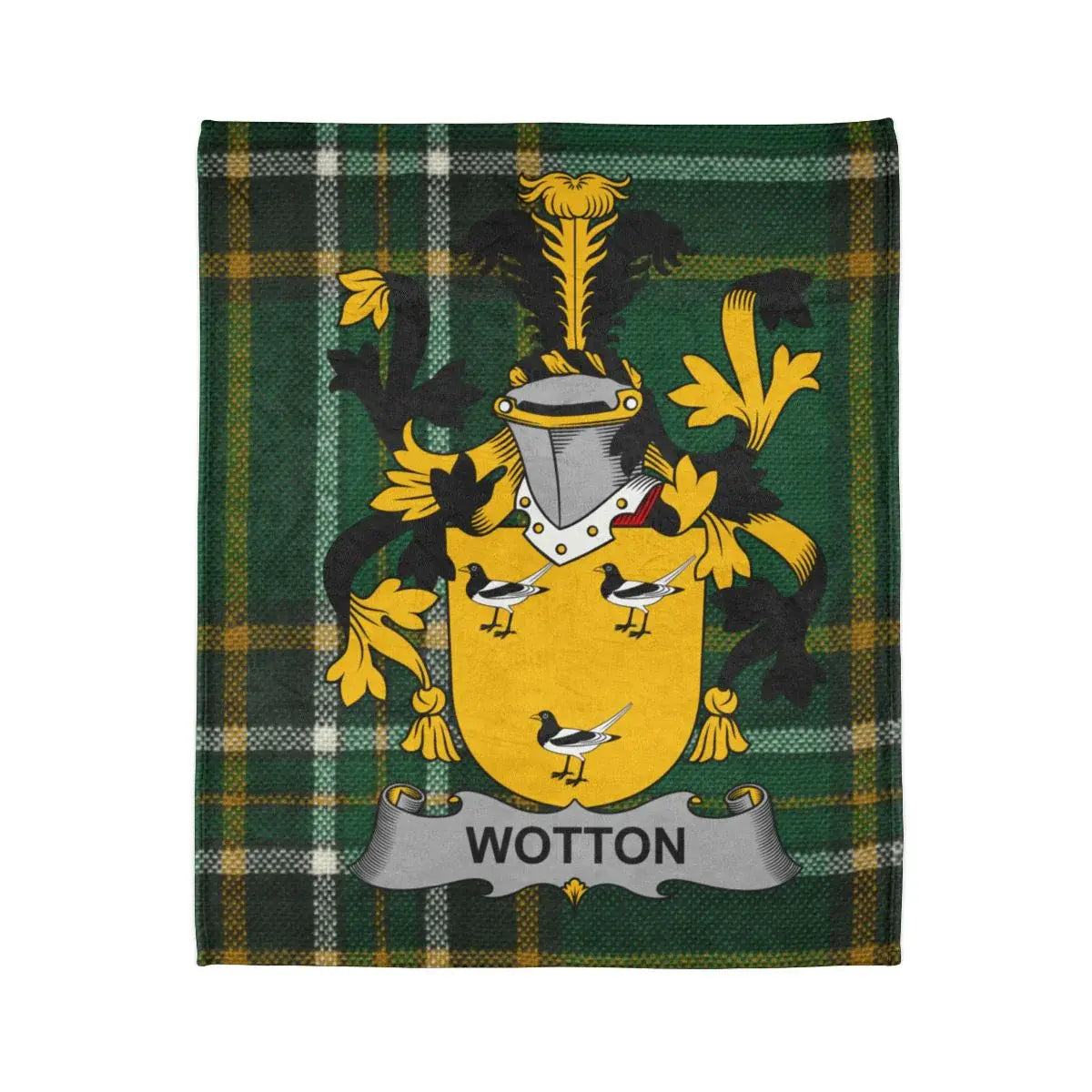 Wotton Family Crest and Tartan Design Blanket product