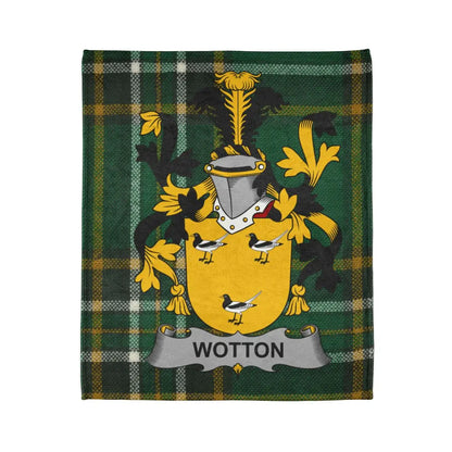 Wotton Family Crest and Tartan Design Blanket product