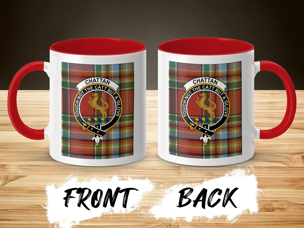 Chattan Clan Crest Tartan Background Coffee Mug