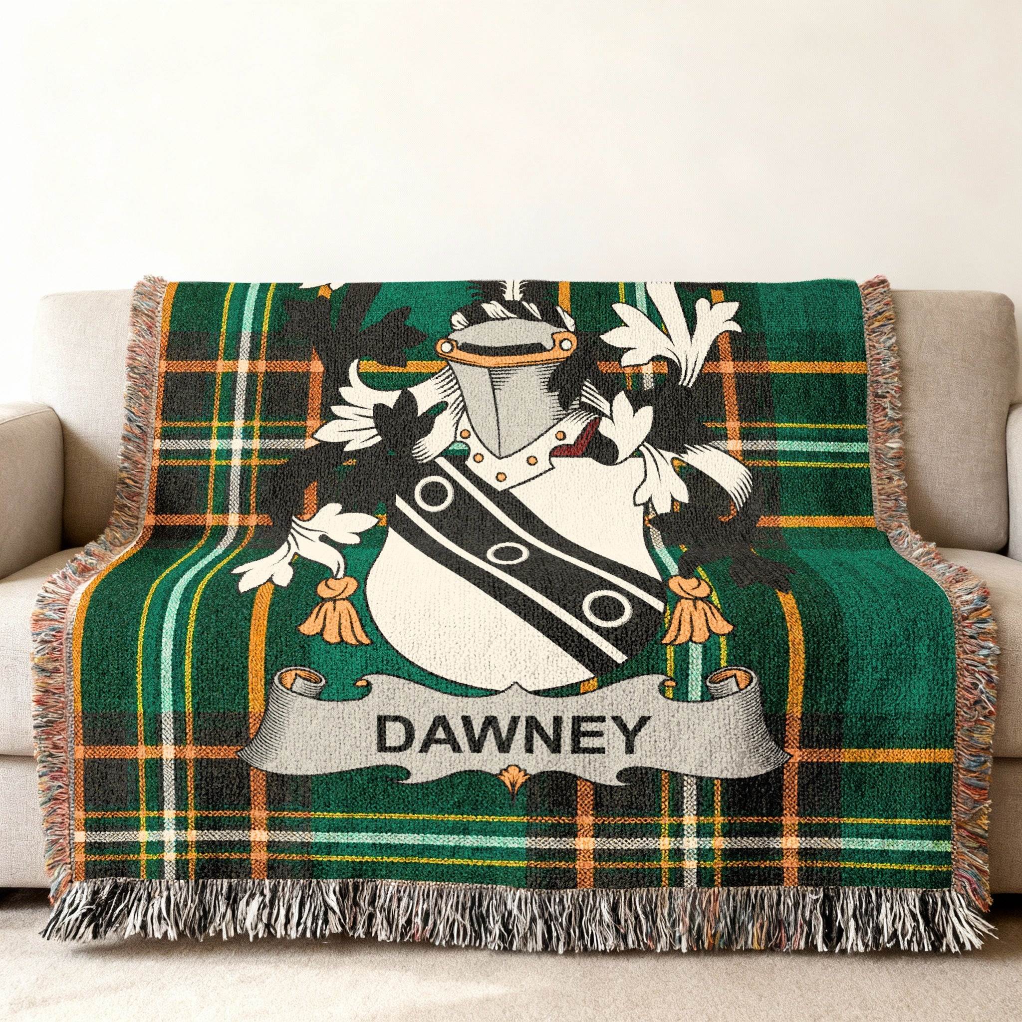 Dawney Family Crest Tartan Plaid Throw Blanket product type