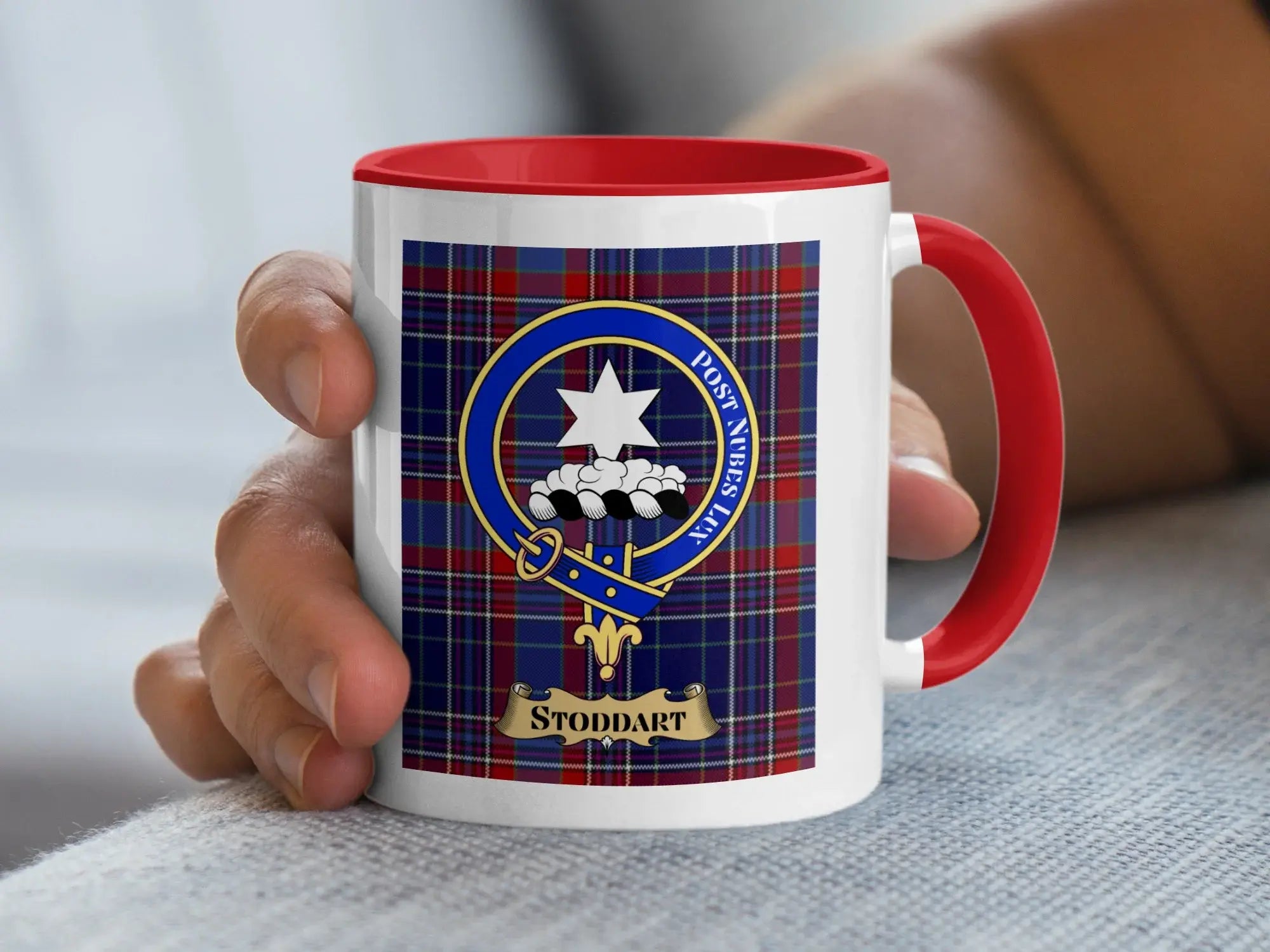 Stoddart family crest ceramic mug for everyday coffee and tea