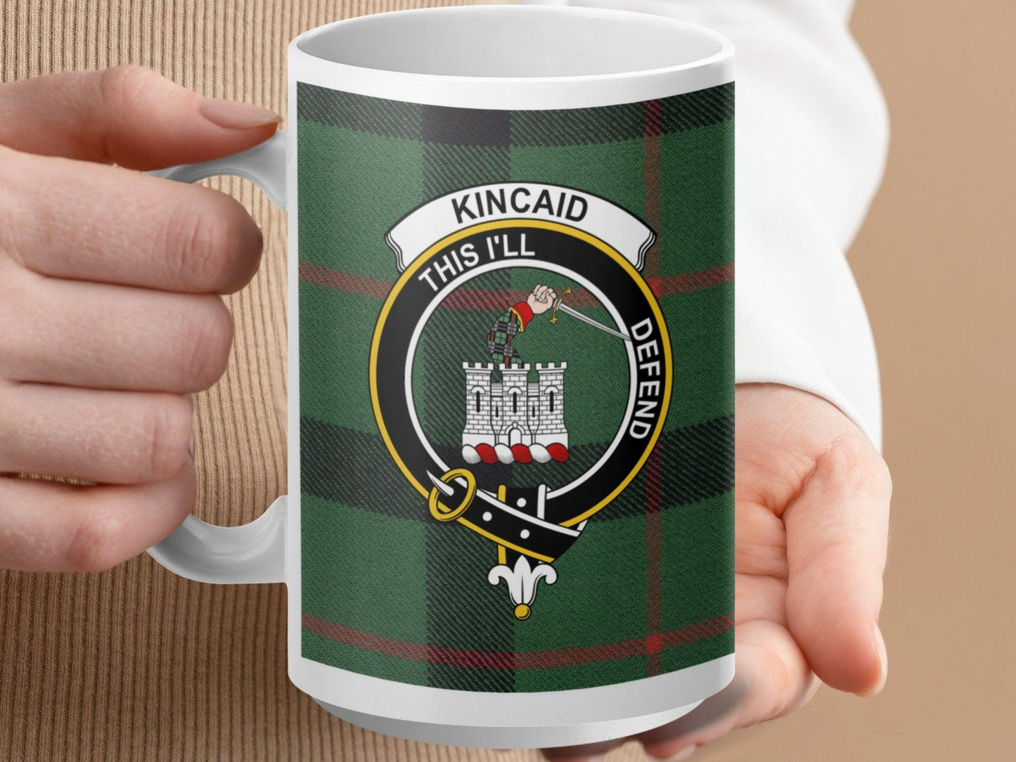 Scottish Clan Kincaid Tartan Crest Plaid Gift Mug - Living Stone Gifts