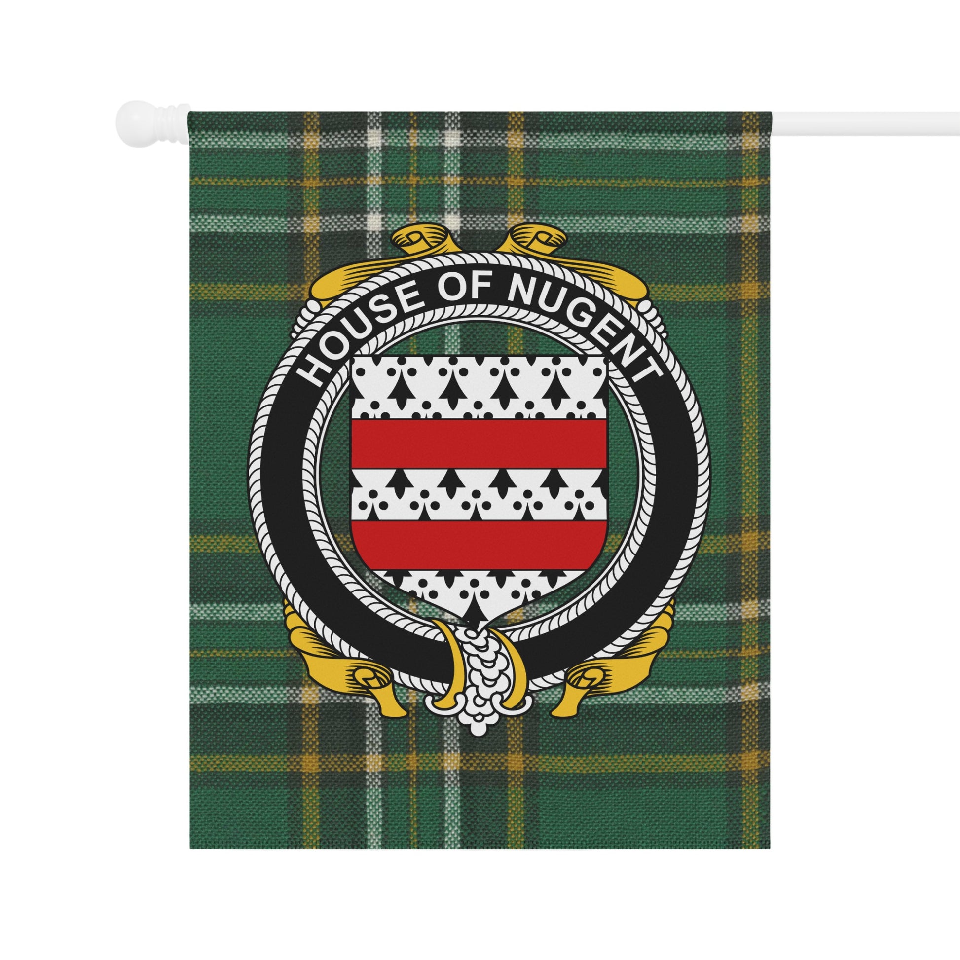 House of Nugent Crest Tartan Wall Banner Flag