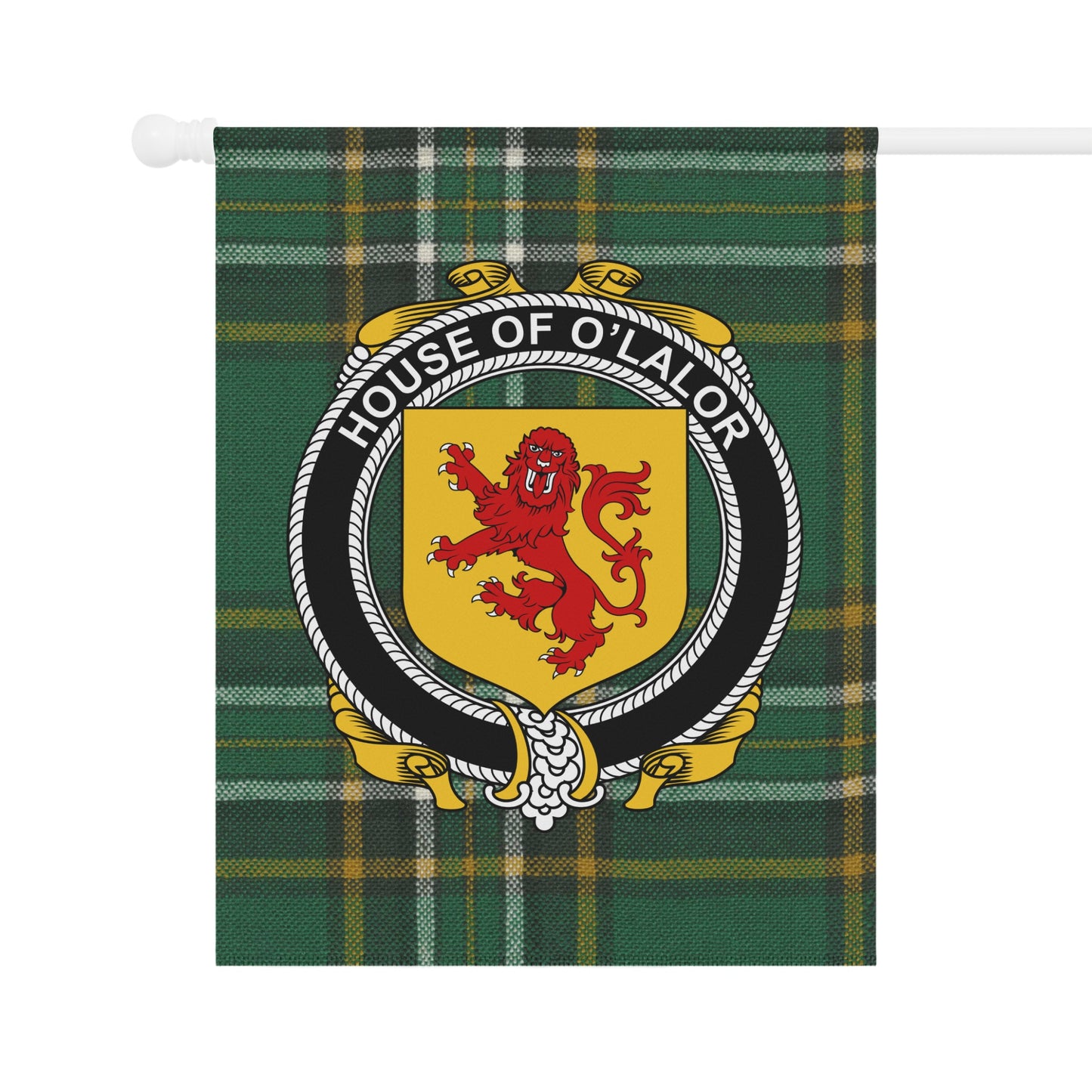 House of O'Lalor Crest Plaid Decorative Flag