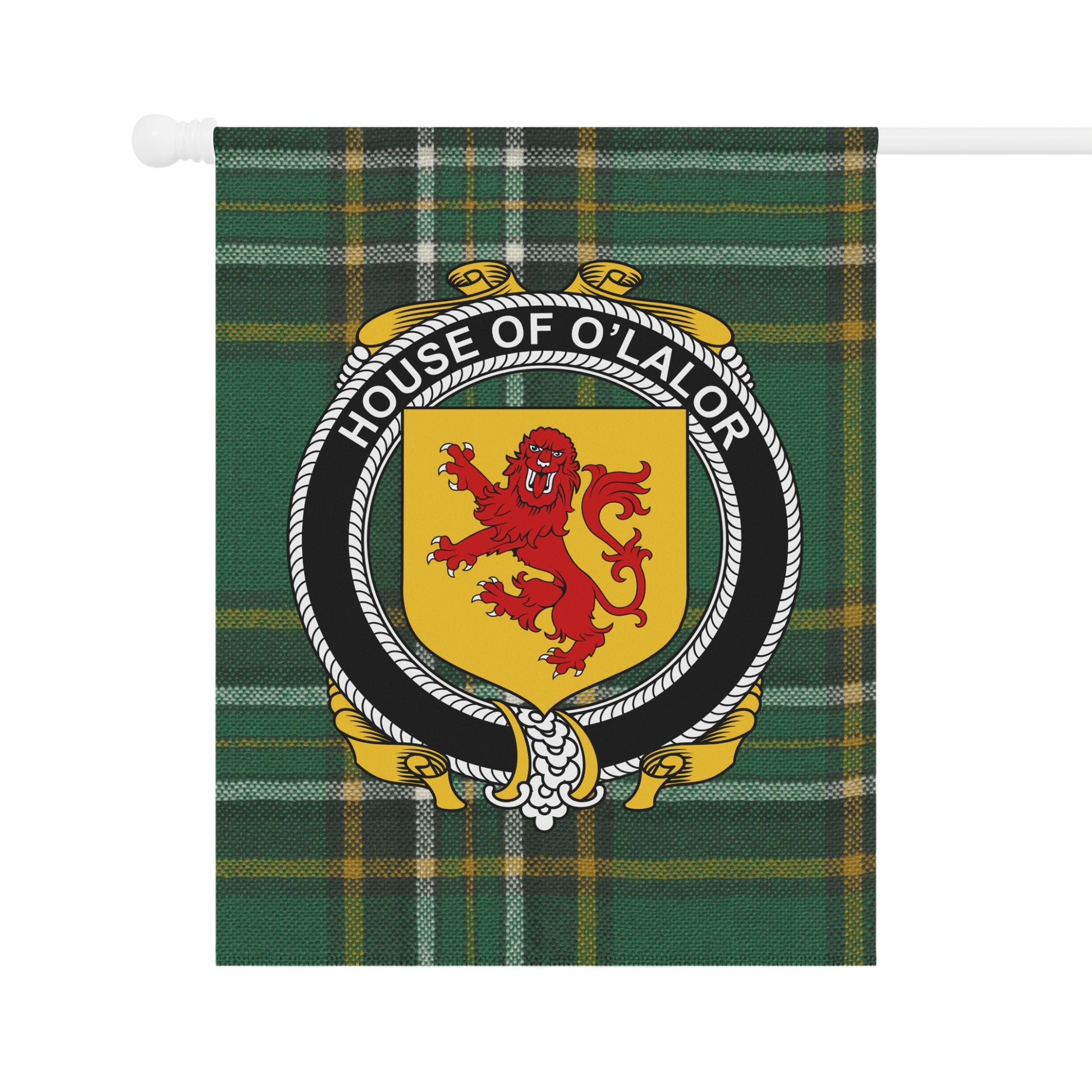 House of O'Lalor Crest Plaid Decorative Flag