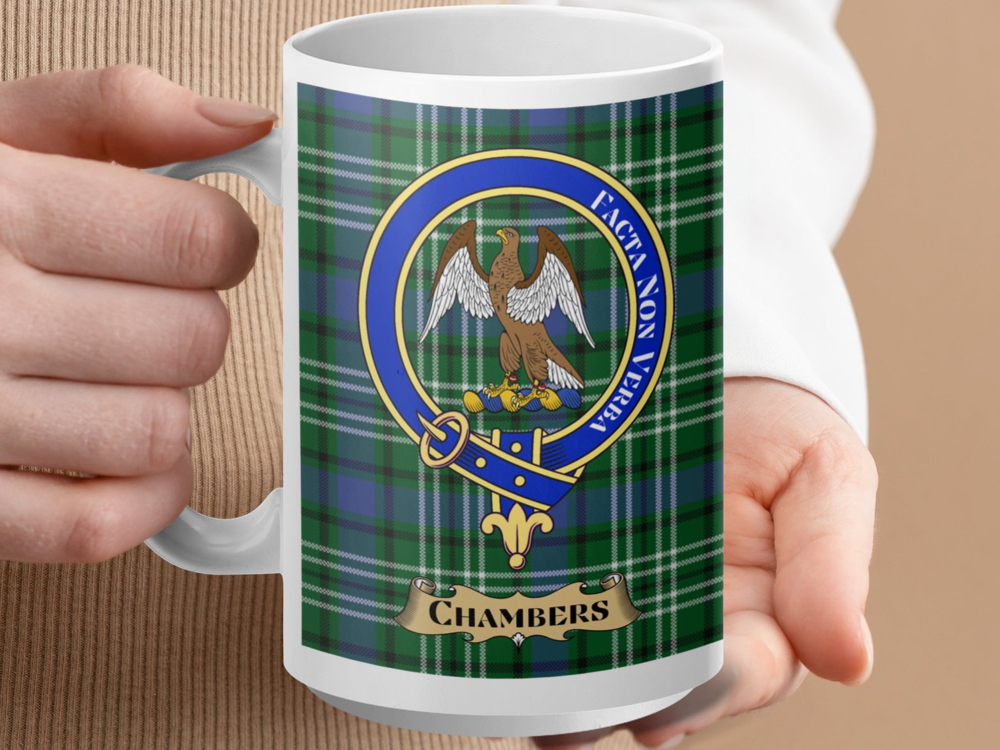 Chambers Scottish Clan Crest Tartan Design Mug - Living Stone Gifts