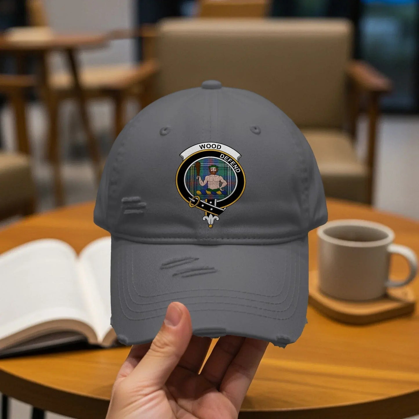 Distressed Grey Adjustable Wood Behind Dad Hat product
