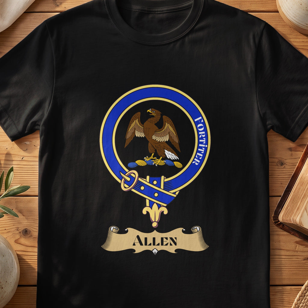 Allen Scottish clan crest T-shirt in Black