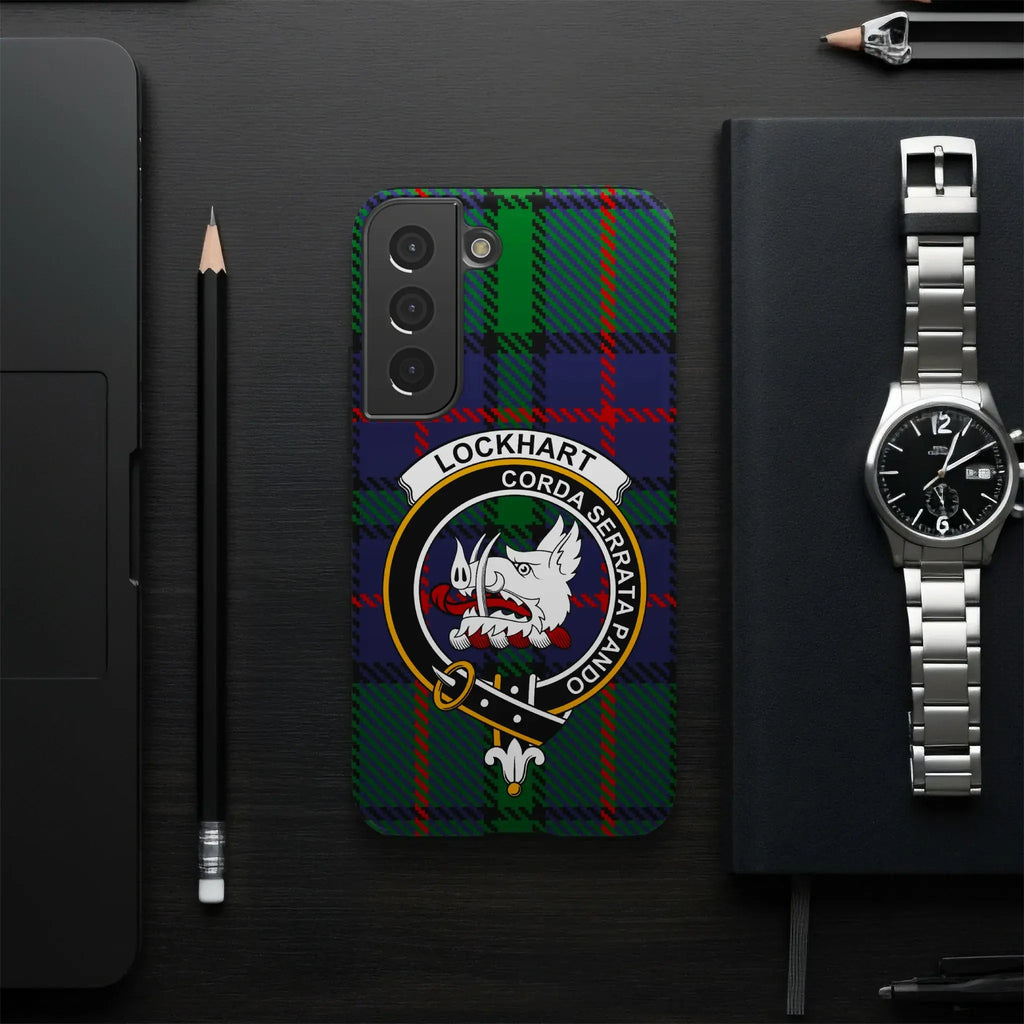 Clan Lockhart tartan phone case — Samsung Galaxy fit, slim impact-resistant glossy case