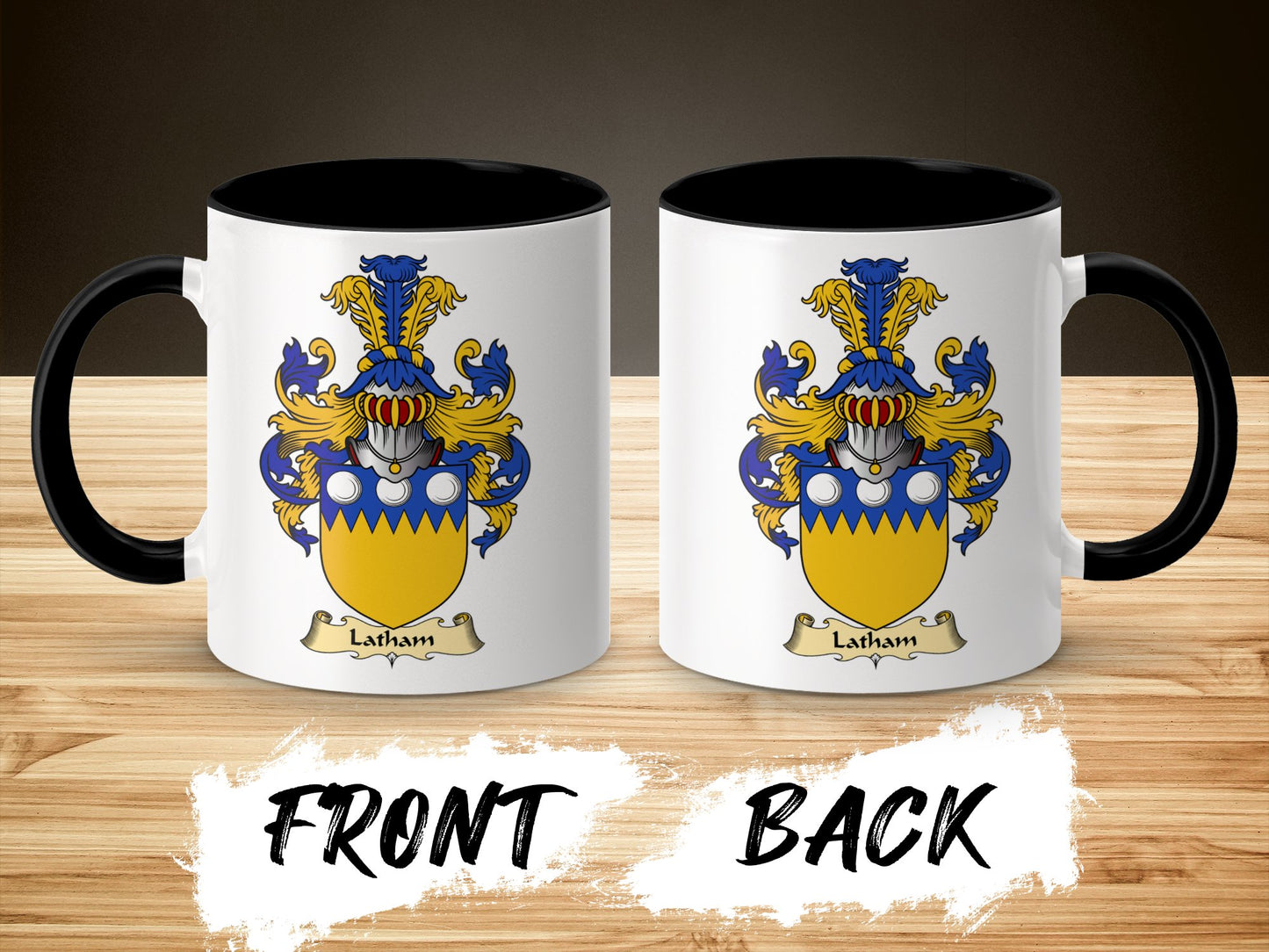 Clan Latham Scottish Coat of Arms Accent Mug - Living Stone Gifts