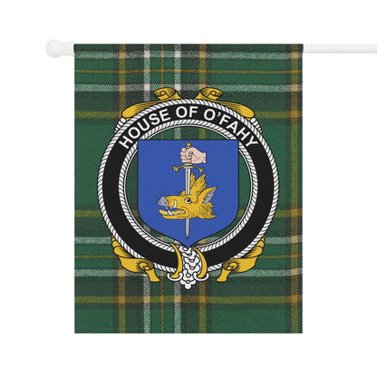 House of O'Fahy Plaid Family Crest Banner