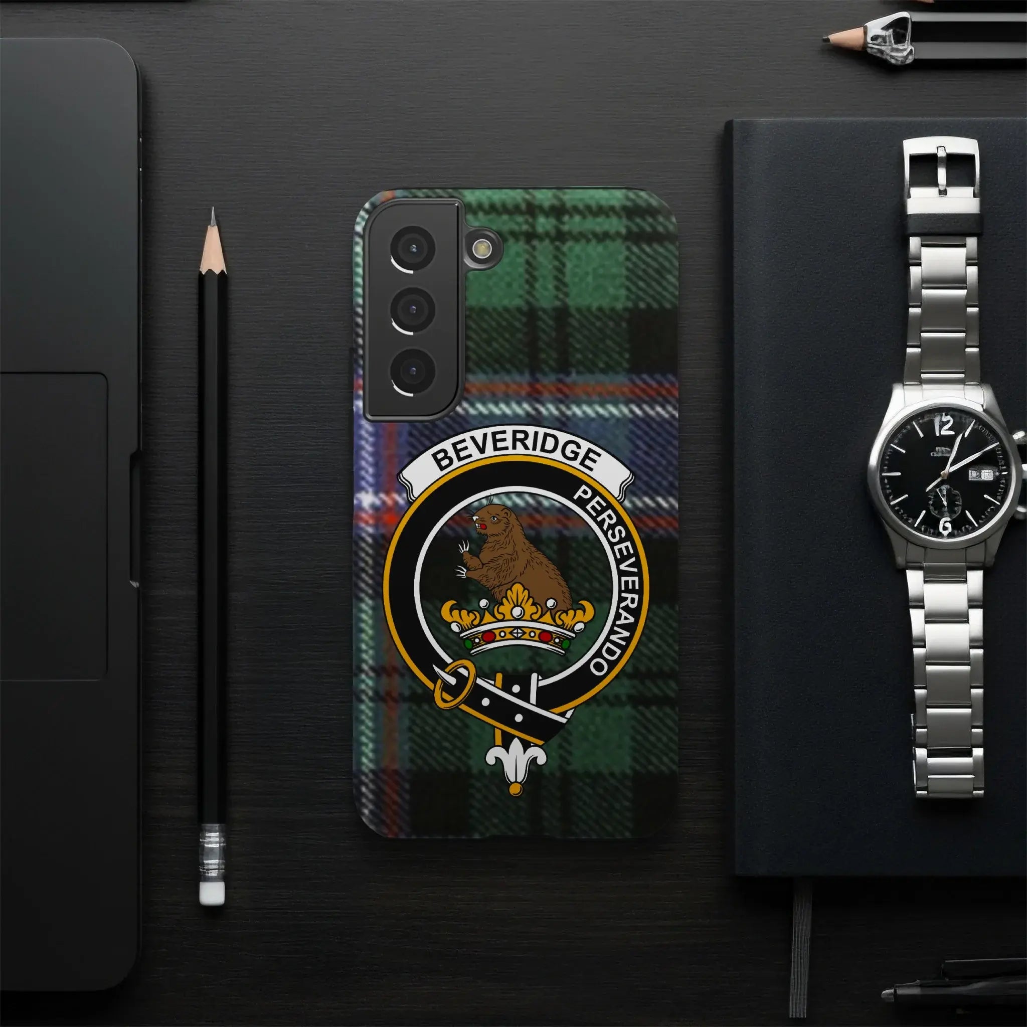 Beveridge Perseverando Plaid Design Phone Case