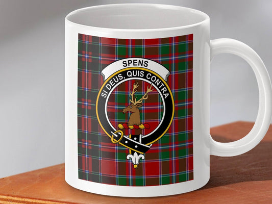 Spens Family Crest Plaid Design Coffee Mug product