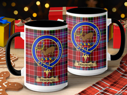 Clan Dingwall Scottish Tartan Crest Mug - Living Stone Gifts