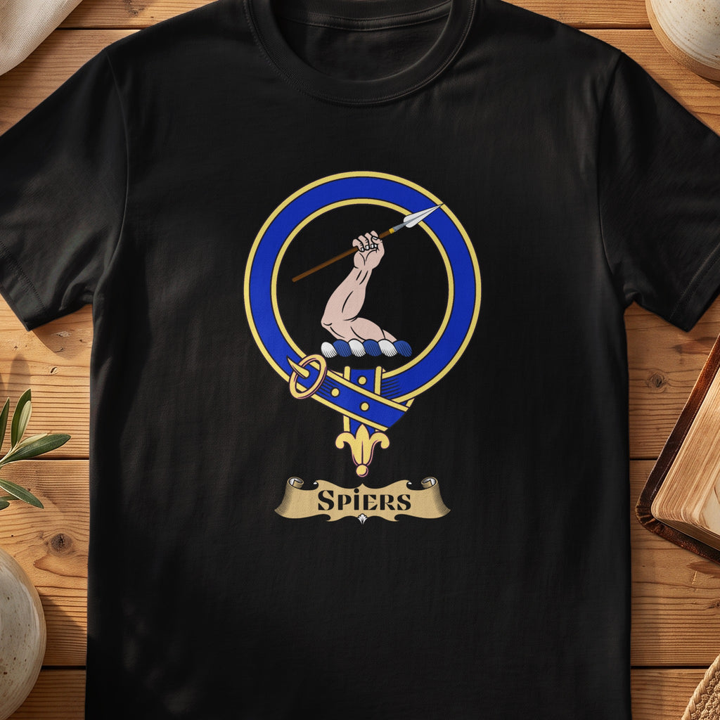Spiers Scottish clan crest T-shirt in Black