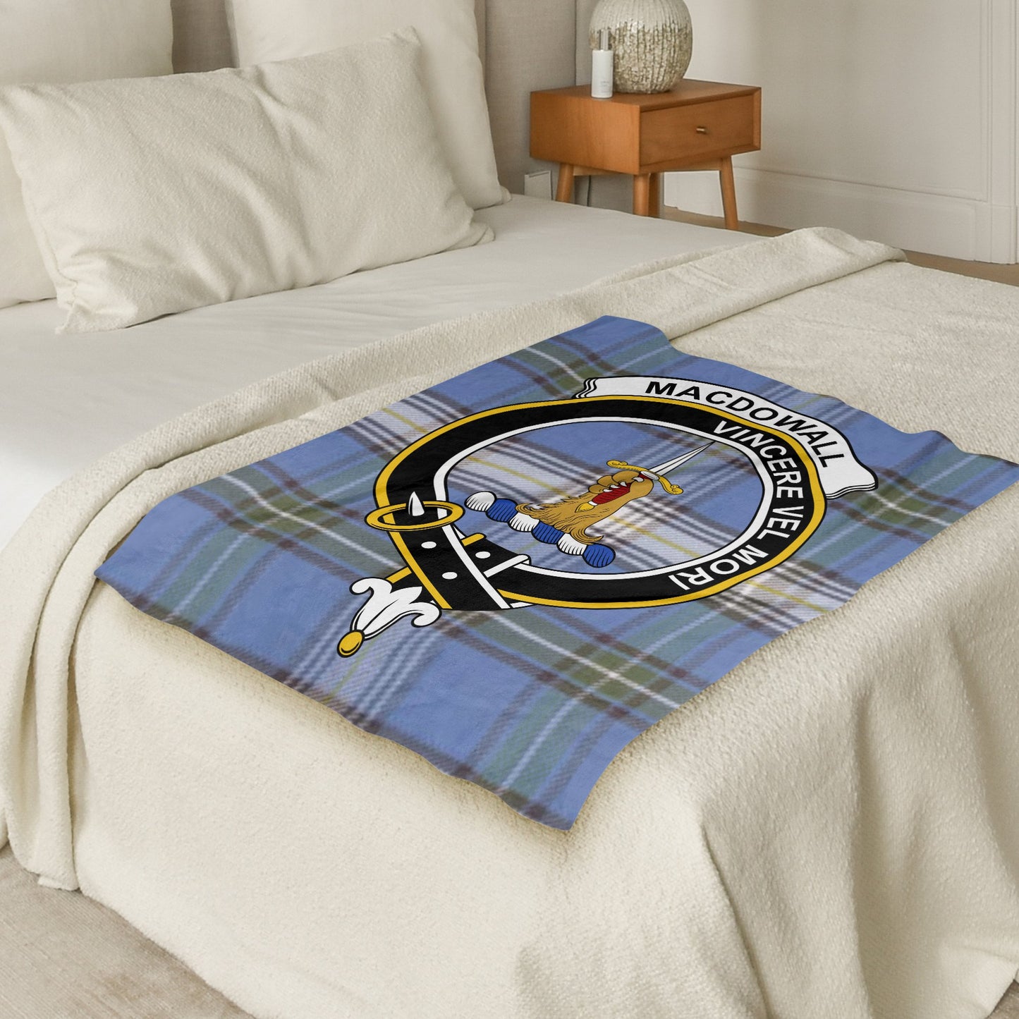 Scottish Clan Macdowall Crest Tartan Blanket - Living Stone Gifts