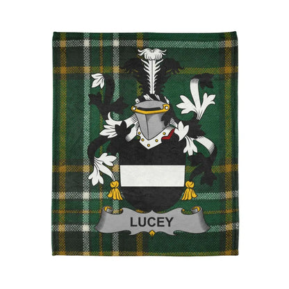 Lucey Family Crest Tartan Clan Badge Blanket product type