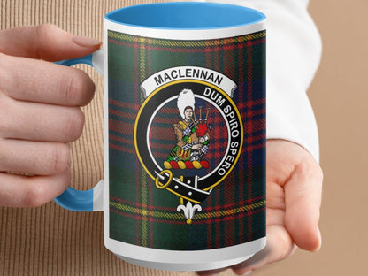 Maclennan Clan Crest Tartan Plaid Pattern Coffee Mug - Living Stone Gifts