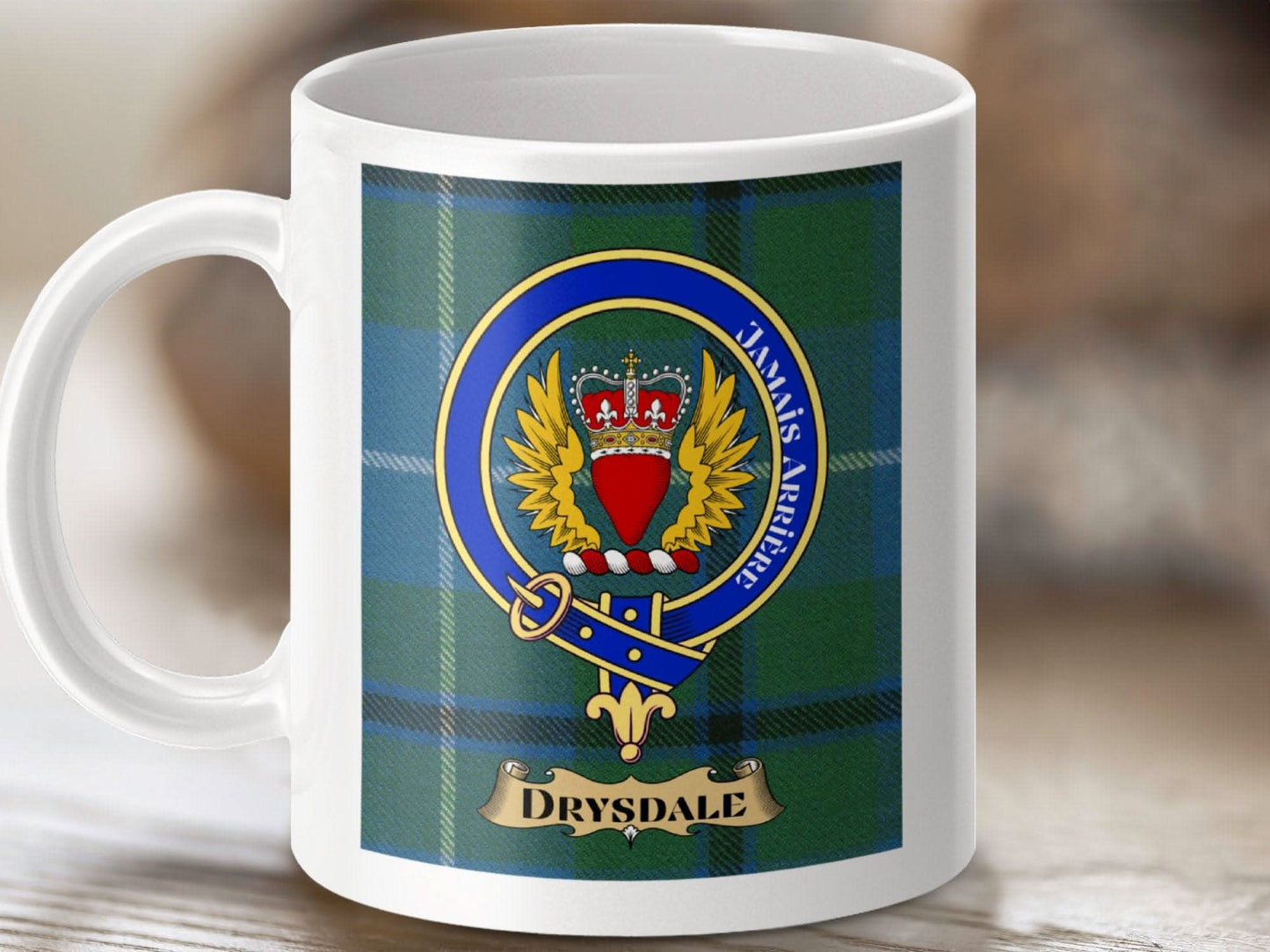 Personalized Drysdale Emblem Tartan Design Mug product