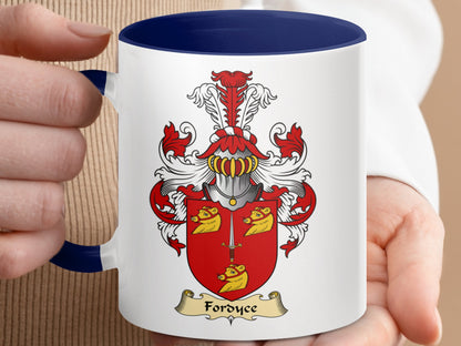 Clan Fordyce Scottish Coat of Arms Accent Coffee Mug - Living Stone Gifts