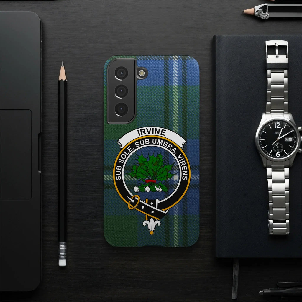 Clan Irvine tartan phone case — Samsung Galaxy fit, slim impact-resistant glossy case