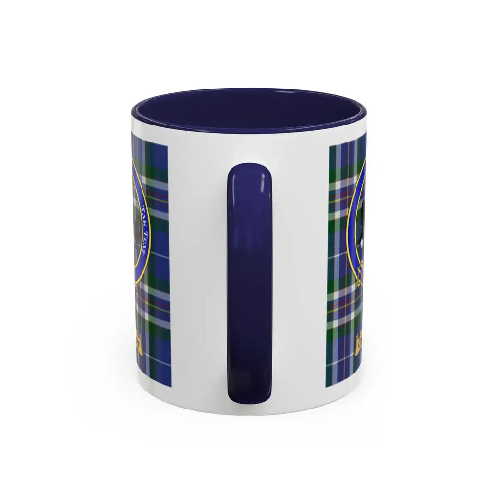 Crockett clan crest mug shown in 11 oz and 15 oz sizes