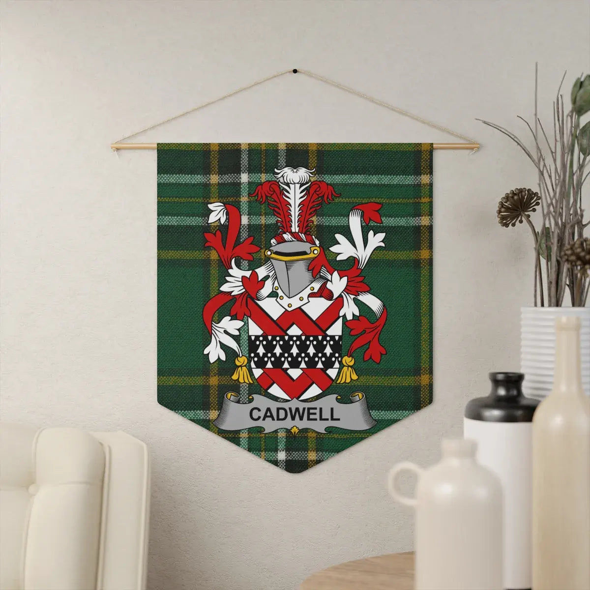 Cadwell Family Crest Wall Hanging Banner product type