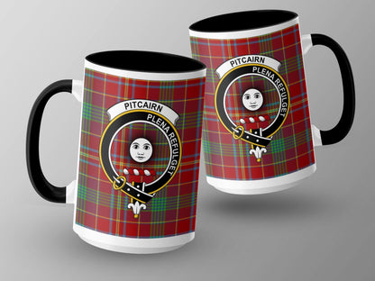 Pitcairn Clan Crest Red Tartan Chic Mug - Living Stone Gifts