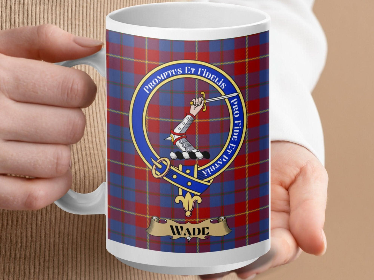 Wade Coat of Arms Tartan Design Mug product
