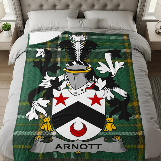 Family Crest Blanket With Clan Tartan Shield product type