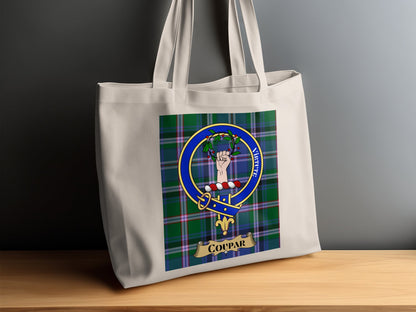 Coupar Scottish Clan Crest Tartan Tote Bag - Living Stone Gifts