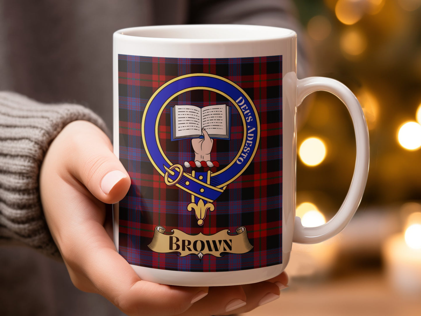 Crest with Open Book and Brown Banner Design Mug - Living Stone Gifts