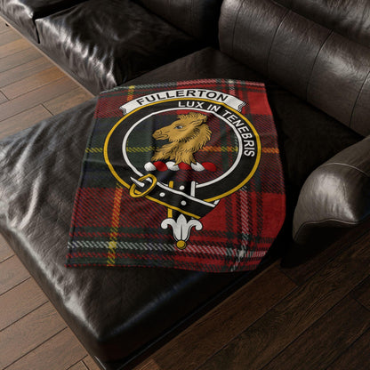 Fullerton Clan Tartan Blanket – Scottish Crest Throw