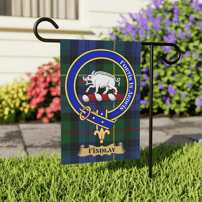 Findlay Clan Scottish Tartan Crest Garden Flag