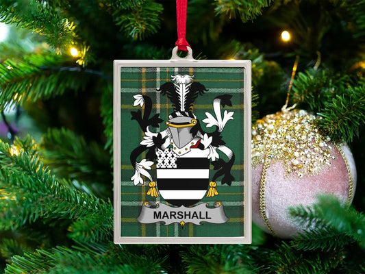 Custom Marshall Family Crest Christmas Ornament product