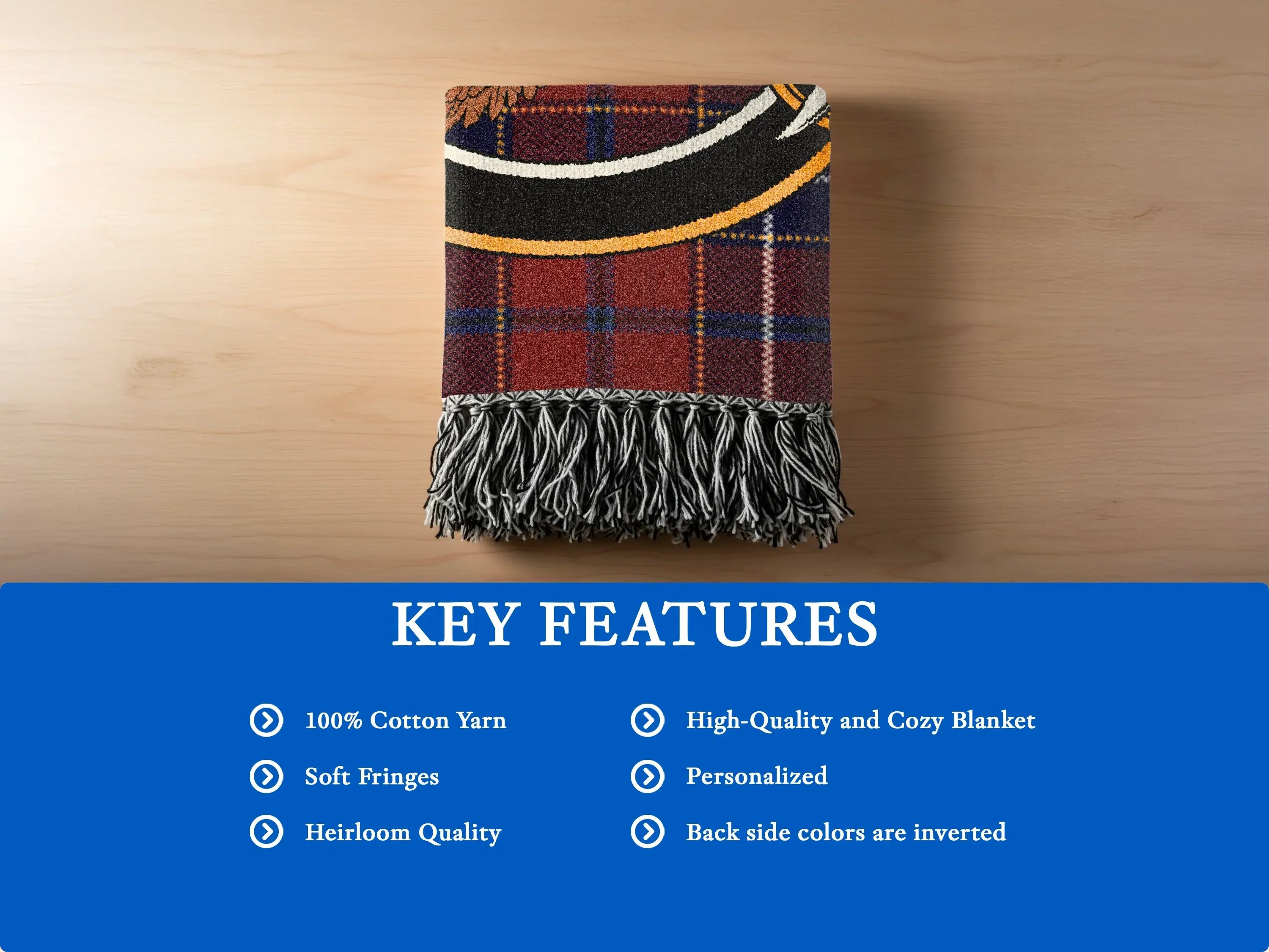 Personalized High-Quality and Cozy Blanket with Soft Fringes