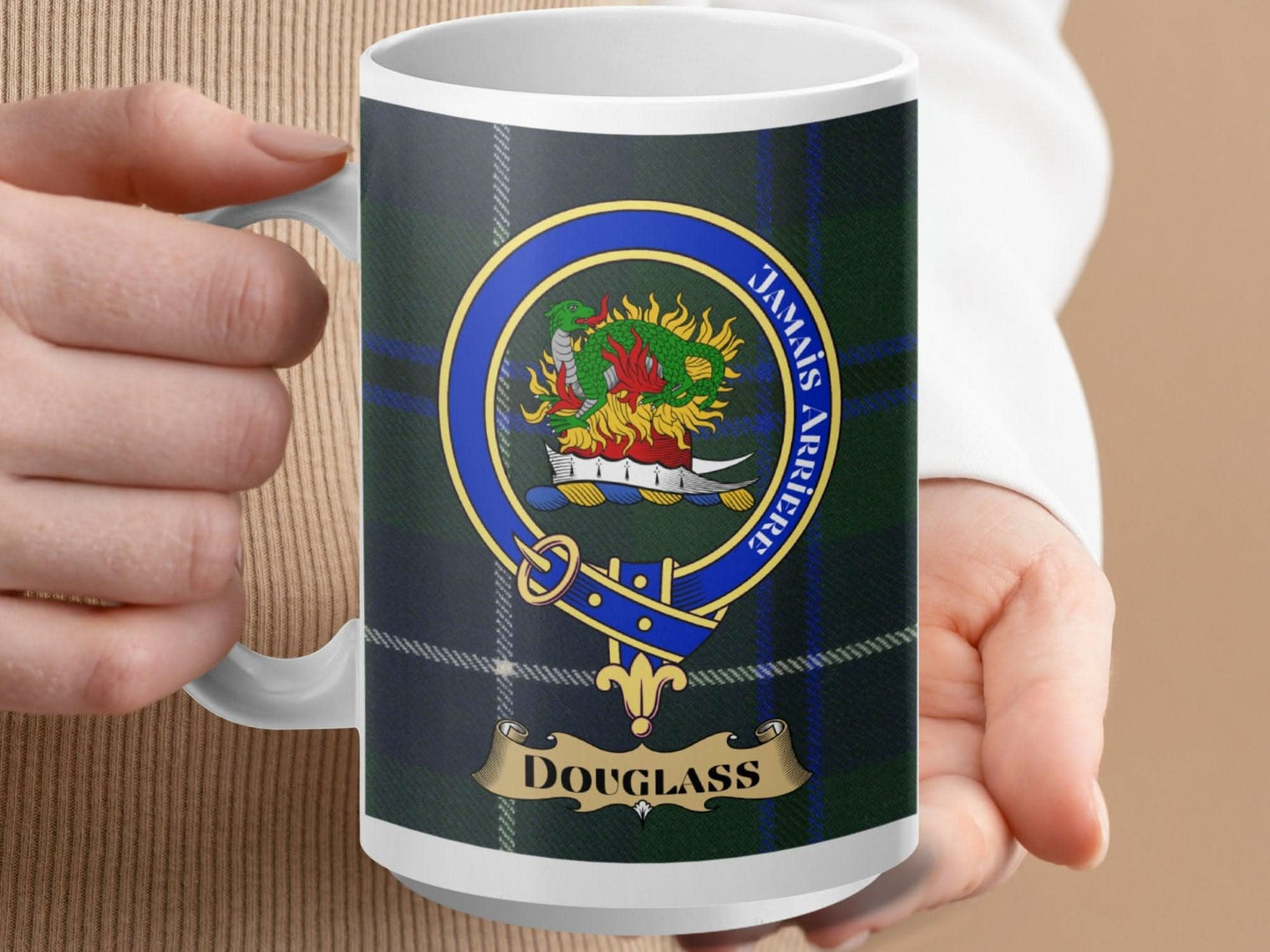Douglass Jamais Arrière Crest Plaid Mug product