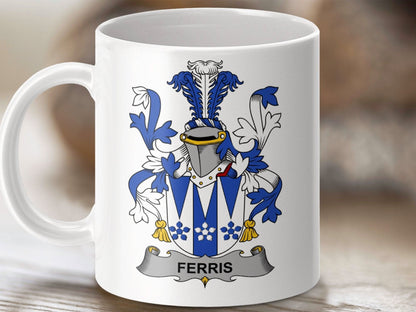 Ferris Surname Irish Family Crest Mug - Celtic Ancestry Gifts