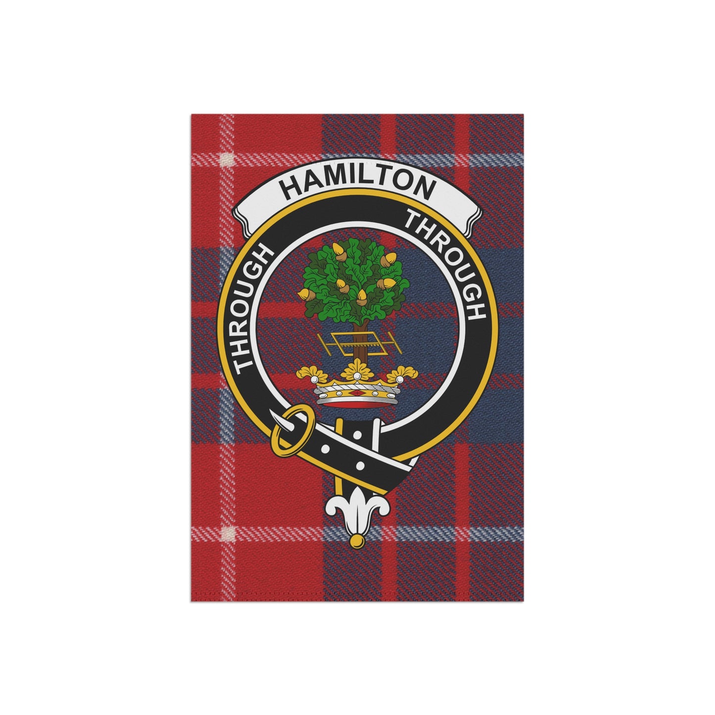 Hamilton Clan Scottish Tartan Crest Garden Flag