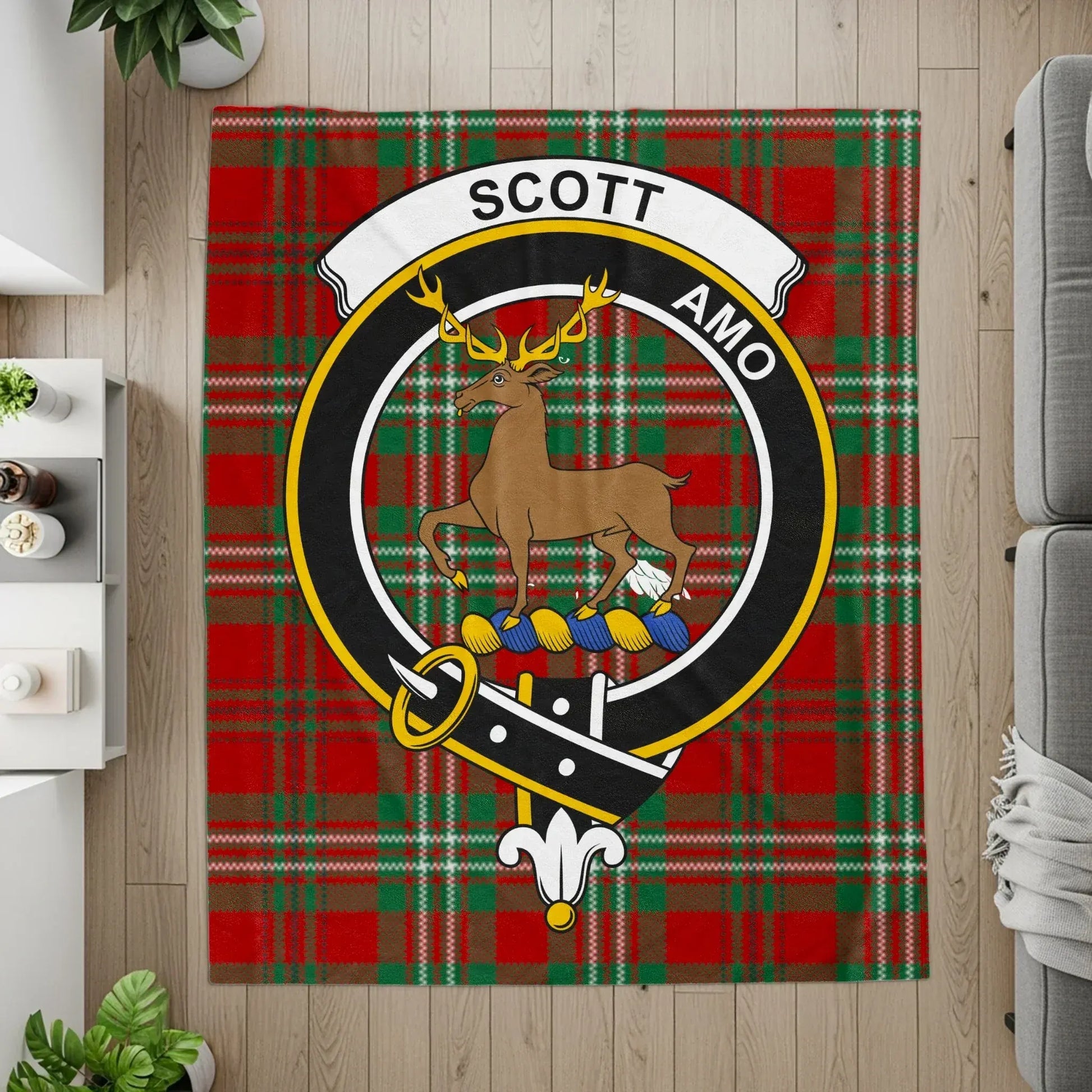 Personalized Scott Amo Tartan Plaid Blanket product type