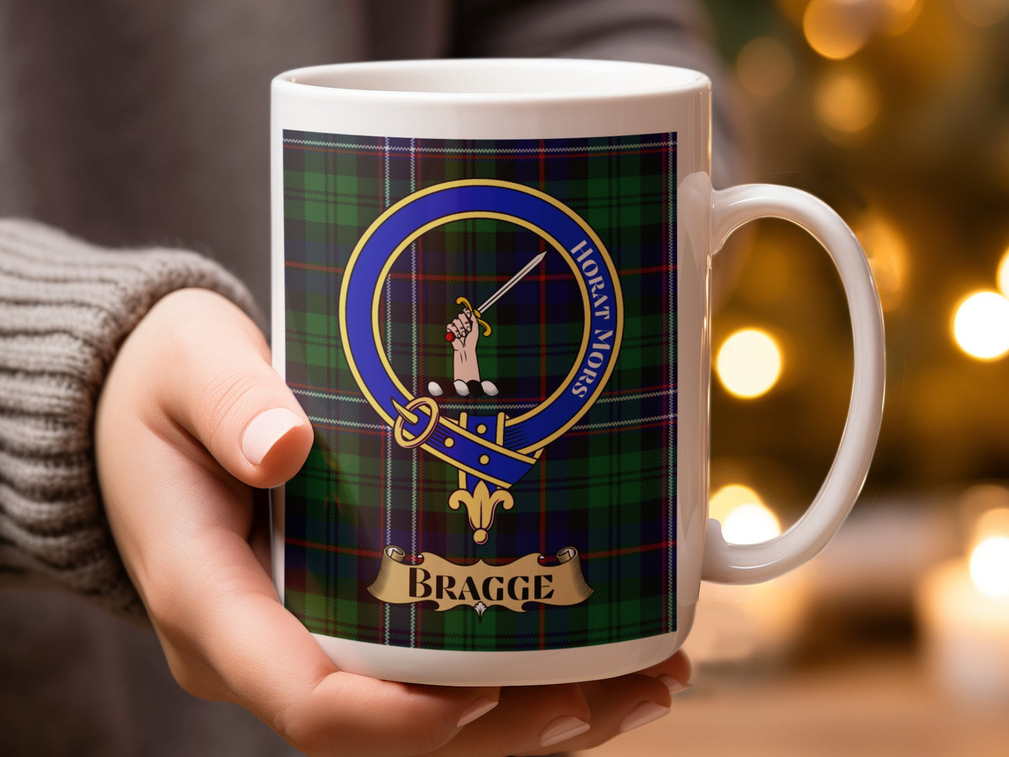 Stylish Bragge Plaid Pattern Design Novelty Ceramic Mug - Living Stone Gifts