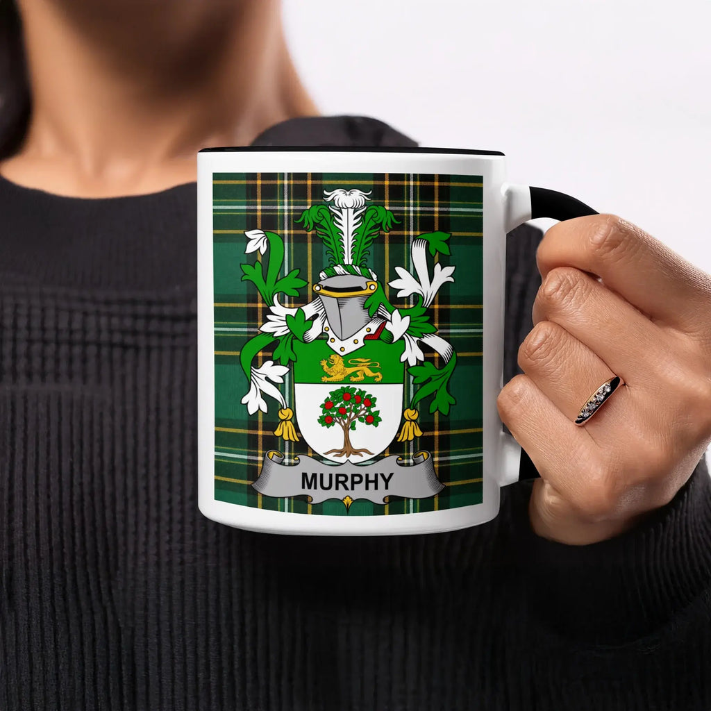 Murphy Irish heritage mug with black handle and interior