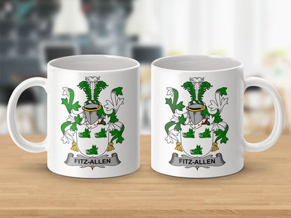 Fitz-Allen Surname Irish Family Crest Mug - Celtic Ancestry Gifts
