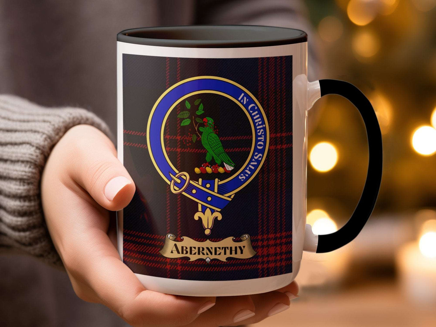 Abernethy Clan Crest Mug with Vibrant Scottish Tartan Design Mug - Living Stone Gifts