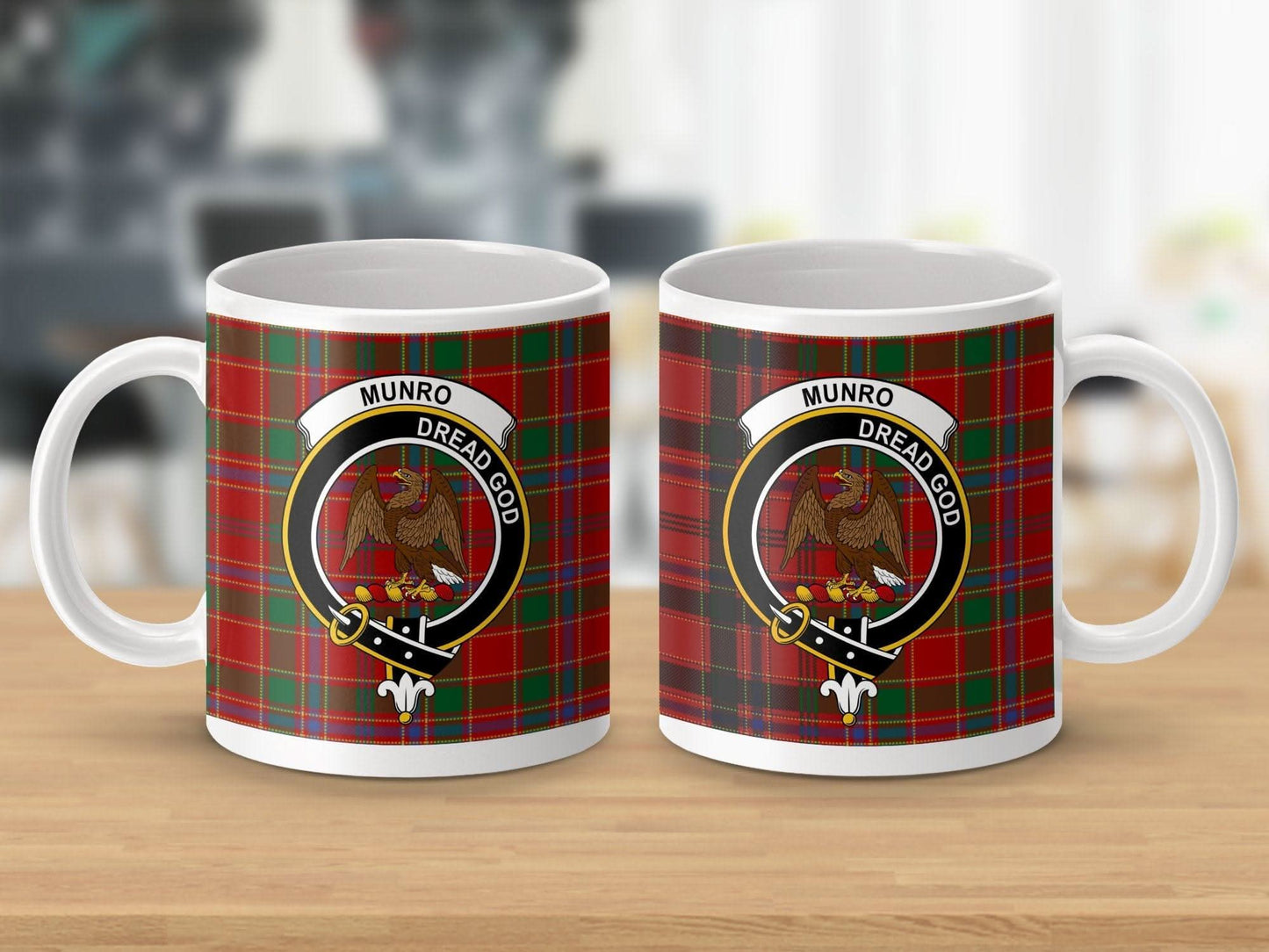 Munro Dread God Crest Plaid Pattern Mug product type
