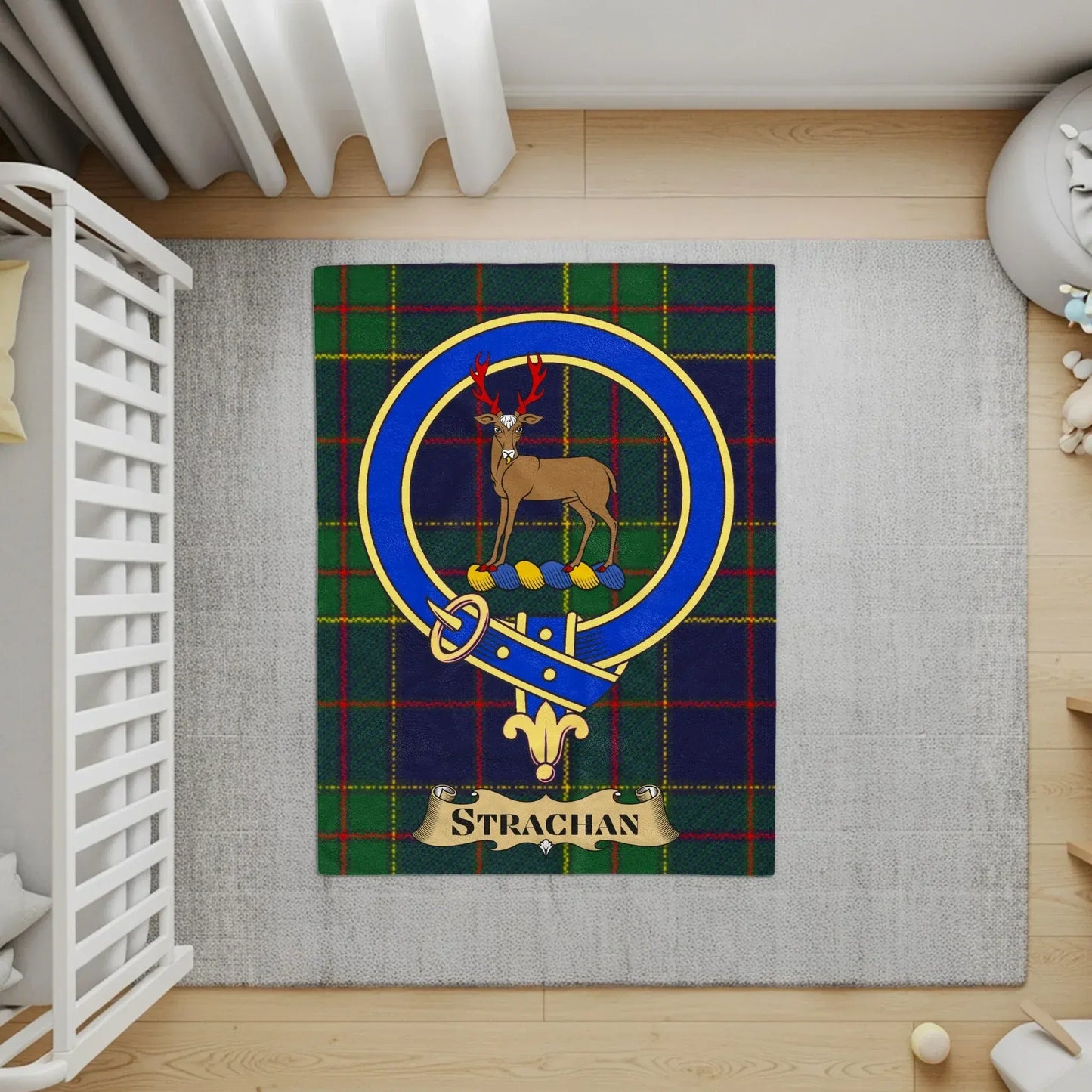 Strachan Tartan Deer Crest Living Room Rug product